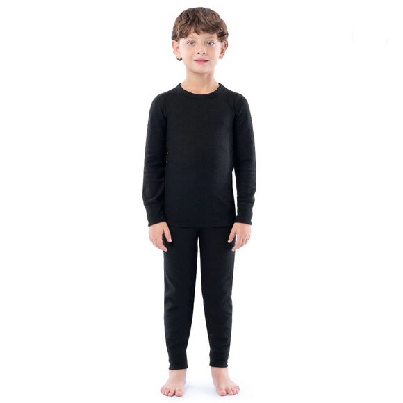 Boys Thermal Underwear Pajama Long Sleeve Shirt & Pants 2, 2-Piece Sets Size L - Picture 3 of 8
